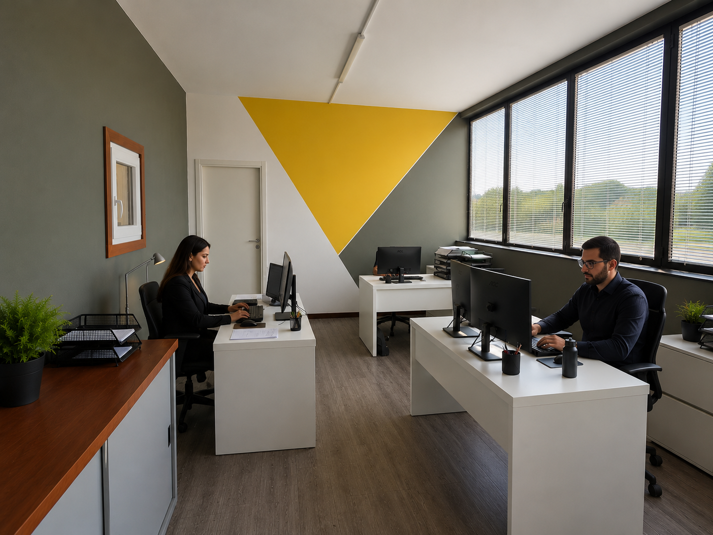 Ufficio CABA Logistica: open space con postazioni di lavoro